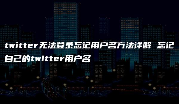 twitter无法登录忘记用户名方法详解 忘记自己的twitter用户名