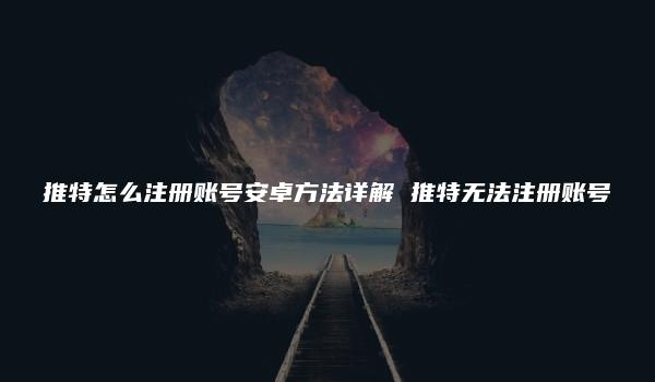 推特怎么注册账号安卓方法详解 推特无法注册账号