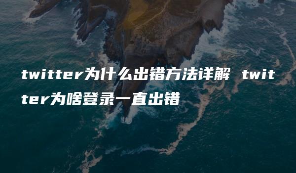 twitter为什么出错方法详解 twitter为啥登录一直出错