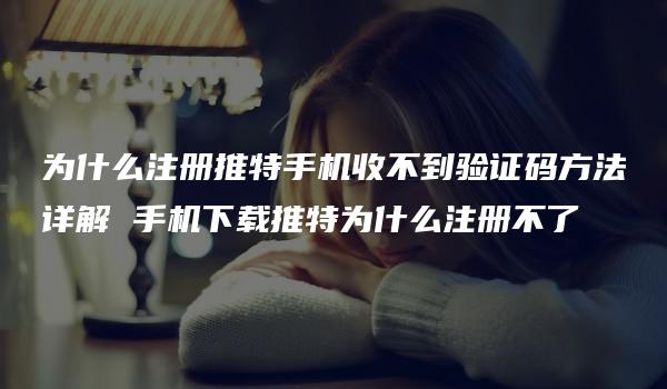 为什么注册推特手机收不到验证码方法详解 手机下载推特为什么注册不了