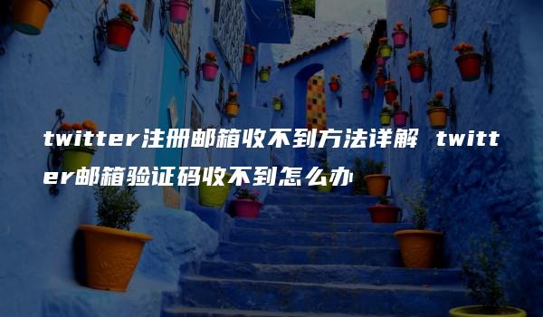 twitter注册邮箱收不到方法详解 twitter邮箱验证码收不到怎么办