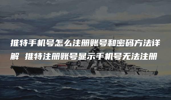 推特手机号怎么注册账号和密码方法详解 推特注册账号显示手机号无法注册