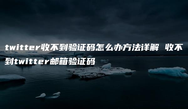 twitter收不到验证码怎么办方法详解 收不到twitter邮箱验证码