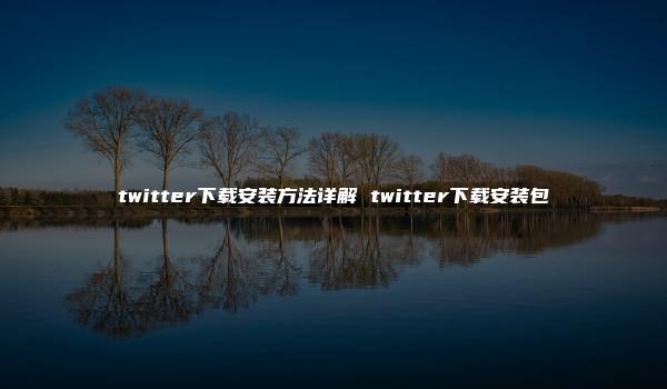 twitter下载安装方法详解 twitter下载安装包