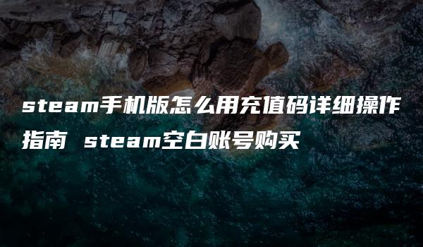 steam手机版怎么用充值码详细操作指南 steam空白账号购买