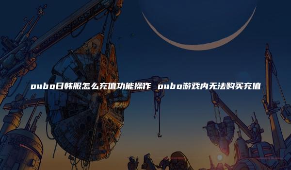 pubg日韩服怎么充值功能操作 pubg游戏内无法购买充值