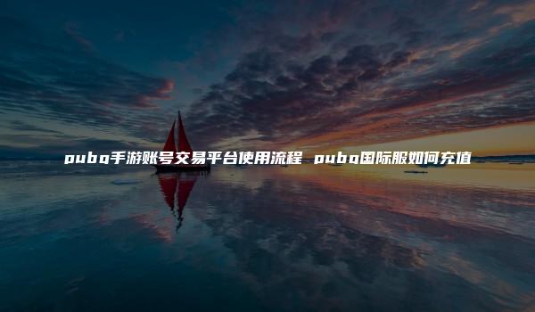 pubg手游账号交易平台使用流程 pubg国际服如何充值