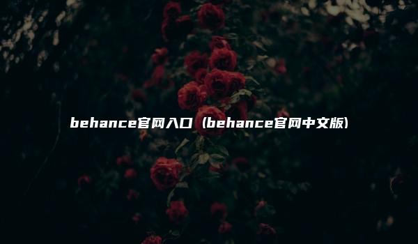 behance官网入口 (behance官网中文版)