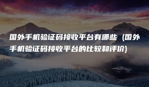 国外手机验证码接收平台有哪些 (国外手机验证码接收平台的比较和评价)