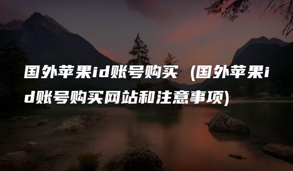 国外苹果id账号购买 (国外苹果id账号购买网站和注意事项)