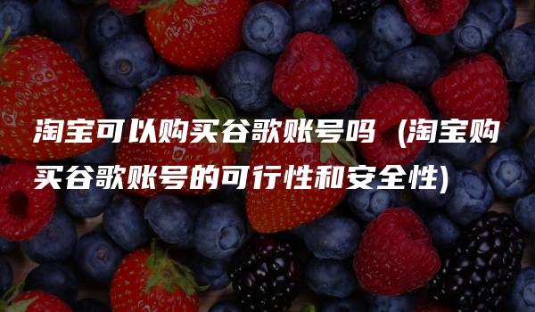 淘宝可以购买谷歌账号吗 (淘宝购买谷歌账号的可行性和安全性)