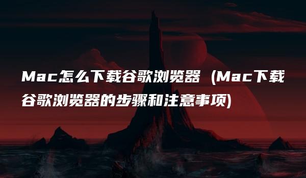 Mac怎么下载谷歌浏览器 (Mac下载谷歌浏览器的步骤和注意事项)