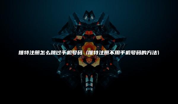 推特注册怎么跳过手机号码 (推特注册不用手机号码的方法)