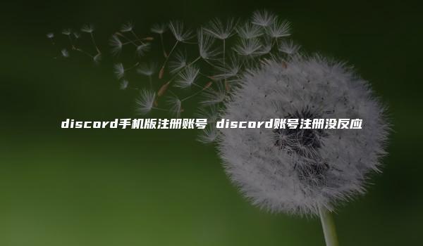 discord手机版注册账号 discord账号注册没反应