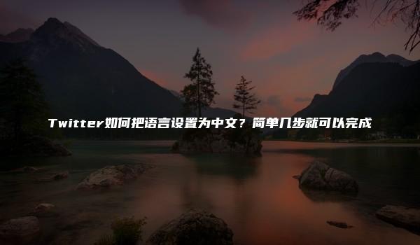 Twitter如何把语言设置为中文？简单几步就可以完成